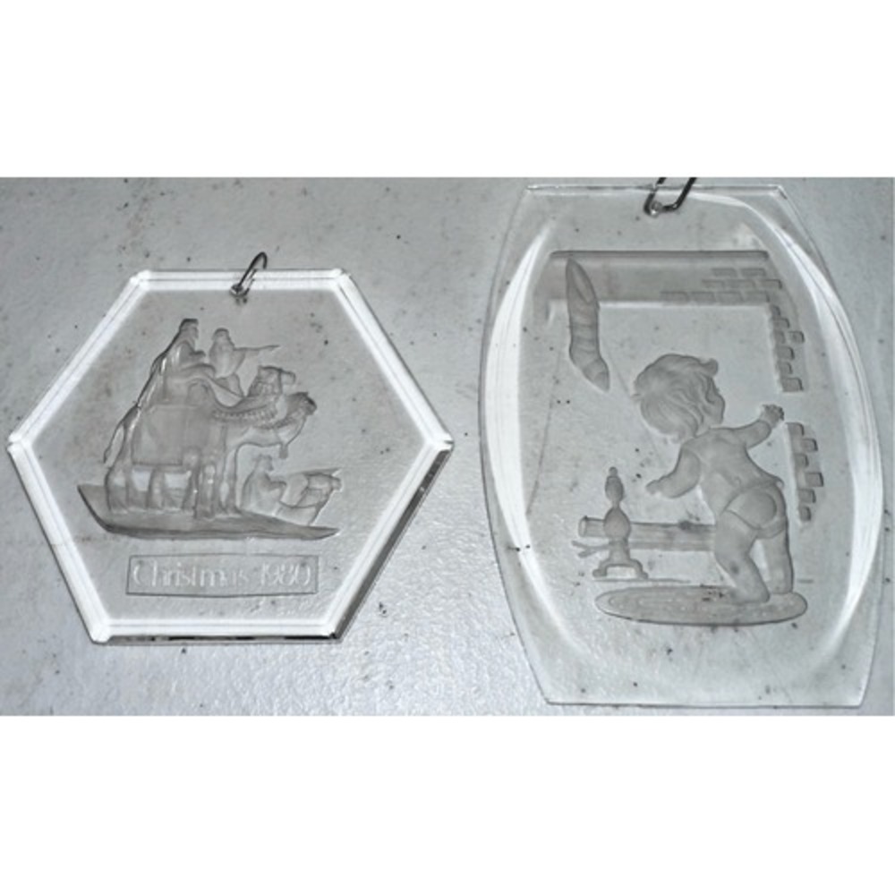 Crystal Etchings by Comar 1977 Child at the Heart Ornament And‎ Wise Men" 1980
